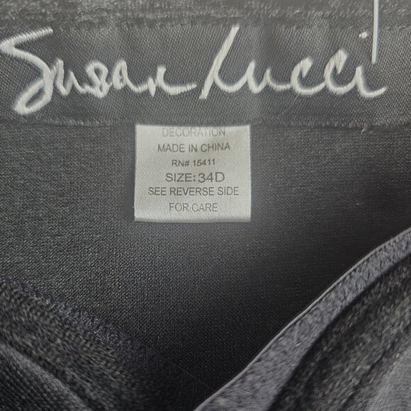 Susan Lucci Vintage Black Velvet Tank Top Bra Support 34D Spaghetti Strap - Picture 4 of 5